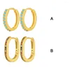 Hoop oorbellen 1pair vrouwen casual feest geschenken mode sieraden huggie elegant goud vergulde zirkoon gespen dating kraakbeen dagelijks