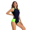 Women's Swimwear Women Surf Rash Guard Sleeveless UV Sun Protection Basic Skins Swimming Suit Diving Tight One Piece Rashguard