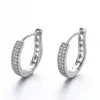 Hoopörhängen Huggie Sterling Silver Earring Drop-Shaped Short 925 för WomenHoop