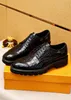 2023 Man Classic Business Dress Shoes Fashion Märkesdesigner Elegant Formell bröllop äkta läderskor Män snörning Office Oxfords Mocassin Homme Storlek 38-45