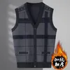 Men S Vesten 2023 Herfstmodemerk Solid wol pullover Sweater V Hek Knit Vest Mouwloze casual topkwaliteit Kleding Q28 230313