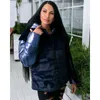 Damen Down XMAX Fashion Winter Parkas mit Kapuze Damen Elegante Kunstpelz Patchwork Mäntel Reißverschluss Langarm Baumwolle Jacken Damen