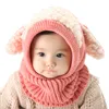 Caps chapéus de inverno chapéu de bebê pescoço mais quente articulação crianças garotas de cachorro para meninos meninas crochê malha chapéus de gaiola infantil fashion 230313