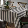 Tala de mesa Listras modernas Decoração de algodão Linen Coffee Capa Banquet Móveis de cozinha Poeira