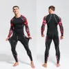 Men's T-Shirts Men's Sports Suit MMA rashgard male Quick drying Sportswear Compression Clothing Fitness Training kit Thermal Underwear leggings 230311