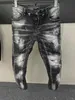 DSQ Phantom Turtle Erkekler Kot Klasik Moda Adam Kot Hip Hop Rock Moto Erkek Gündelik Tasarım Yırtıcı Kot Putperest Sıska Denim Biker Jeans 6820