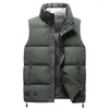 Men's Vests 2023 Autumn Winter Mens Parka Vest Outerwear Men Solid Casual Sleeveless Jacket Cotton Padded WaistCoats Male Oversized 5XL