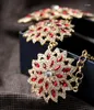 Anhänger Halsketten Kissme Vintage-Stil Statement für Frauen Geschenke Hyperbole Red Crystal Flower Halskette 2023 Modeschmuck