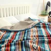 Coperte Flannel Sherpa Throw 80'' X 60''- Coperta morbida boema in peluche per letto/divano/divano/ufficio/campeggio