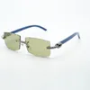 XL diamond cool sunglasses 3524031 with natural blue wooden legs and 57 mm cut lens