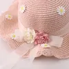 Chapeaux Casquettes Été Fille Enfant 2 pièces Chapeau De Paille Sac À Main Pographie Accessoires Fleur Soleil Panama Bébé 2023