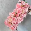 Decorative Flowers Wreaths Pink Artificial Flower Row Simulation Silk Flowers Finished Wedding Road Lead Props Home Garden Shopping Mall T Stage Decoration 230313