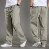 Mens Pants Spring and autumn mens cargo pants large size 5XL 6XL elastic waist straight tube casual pants summer thin jogging pants 230313