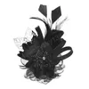 Feather Corsage Handmade Hairclip Fabric Flower Broch Pin para mulheres vestido colarinho de lapão de pinos de casamento acessórios