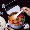 Bowls Durable Multifunctional Instant Noodle Bowl With Cover Used As A Mobile Phone Bracket For Picnic And Travel Anti Scald