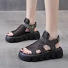 Sandaler Chunky Women Shoes 2023 Summer Fashion Thick Bottom Open Toe Wedges Platform Woman Sports Beach Sandalias Mujer