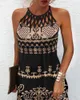 Abiti casual Abiti da donna estate Casual senza maniche Vintage Tribal Print Cutout Daily Dress 230313