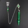 Colares pendentes de adivinhação Merkaba Natural Gems Ponto de pedra Dowsing Reiki Energy Quartz Pendulum Aventurina Verde Pendulope de cristal roxo