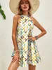 Casual Dresses 12 Style Sexy Sleeveless Mini Skirt Summer Woman Dress 2023 Floral Pattern Print Party Elegant Women's