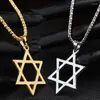 Chains Fashion Jewish Hexagram Symbol Pendant Necklace Stainless Steel Star Of David Necklaces Christmas Gift Jewelry Collar Hombre