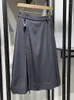 Юбки Женщины A-Line нерегулярное плиссированное миди-платье Ladies Zipper