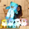 Plysch dockor fabriksuttag färg glödande nallebjörn docka leksak kawaii glödande plush barn julklapp ups droppleverans leksaker st dh7on