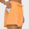 LL Femmes Yoga Shorts Tenues Taille Haute Jogging Gym Fitness Porter Pantalons Courts Filles Courir Pantalons Élastiques Sportswear Été LL589