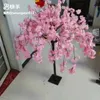 Couronnes de fleurs décoratives Simulation de cerisiers faux fleur de pêcher en pot vert floral salon parure simulation d'atterrissage fleur penjing pla 230313