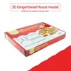 Narzędzia do pieczenia ciasto 10pcs 3D Gingerbread House ze stali nierdzewnej scenariusz świąteczny