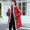 Kvinnors dike rockar Autumn Winter Warm Cotton Jacket Kvinnlig koreansk lös down Coat Casual Long Hooded Parka överrock Kvinnakläder