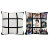 US Local Warehouse panels pillow cover Blank Sublimation Pillow case black Polyester cushion cover throw sofa pillowcases 40*40cm 30pcs/case