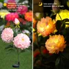 Flores decorativas Wreaths Flores artificiais Luzes solares ao ar livre Peony/Dahlia Flower Garden Lights Impermeável para Patio Yard Pathway Decor Gifts for Mom 230313