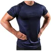 Yeni 8 renkli fitness t-shirt erkek hızlı kuru nefes alabilen sporlar koşu eğitimi yüksek elastik taytlar kısa kollu spor koçluk takım elbise
