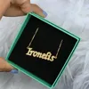 Pendant Necklaces NOKMIT Custom Crystal Name Necklace For Women Iced Out Cubic Zirconia Box Chain Personalized Diamond Necklaces With Name Jewelry 230311