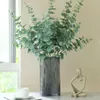 Decorative Flowers 5/10pcs Artificial Eucalyptus Leaf Simulation Green Plant Fake Branch Wreath Home Decoration Wedding Party Christmas