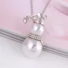 Choker kvinnor söt snögubbe hänge långt halsband för guldfärg pärlsmycken gåvor bröllop jultomten jul trendig
