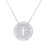 Pendant Necklaces 2 Colors Rhinestone Cross Full Crystal Hollow Out Shinny Women Wedding Necklace