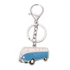 Keychains BY DHL 100pcs/lot Metal Vintage Car Bus Shaped Keyrings For Gifts