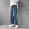 Męskie dżinsy amerykańskie retro jacquard dżinsy mężczyźni Autum Summer Street Ruffian przystojny luźne spodnie Prosty Drop Vintage Denim w trudnej sytuacji 230313