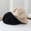 Vintage kvinnor ull basker fransk konstnär solid färg elegant dam möss varma vinter beanie hatt mössa vanlig målare hattar 230313