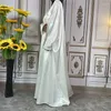 Ubranie etniczne Ramadan Eid Kaftan Satin Abaya Dubai Turcja muzułmańska hidżab maxi