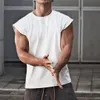 T-shirts voor heren Gyms Bodybuilding Slim shirts Mouwloze o-neck mouwen katoen T-shirt Tops Clothing Men Summer Workout Fitness Brand T-shirt 230311