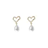 Dangle Chandelier South Korea's Hundred Ins Fairy Wind Earrings Needle Temperament Hollow Love Earrings Female Pearl Pendant Earrings G230313