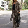 Women's Tracksuits Office Fashion Geometric Print Loose Outfits Casual Long Sleeve Split Cardigans And Pocket Pant Suit Women Two Piece Sets