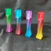 Narguilés Lampe à alcool dégradé coloré accessoires de bangs en verre Pipes à fumer en verre mini coloré