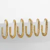 Boucles d'oreilles cerceau à la mode en acier inoxydable corde/boîte/chaîne de perles pour les femmes plaqué or géométrique boucle d'oreille bijoux de mode