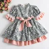 Mädchen Kleider Mädchen Lolita Kleid für Baby Kleinkind Vintage Rock Spanien Retro Gericht Stil Prinzessin Floral Puff Sleeve Infant Vestidos