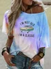 Bloups feminina Mulheres fora do ombro Sexy Tops 2023 Summer Streetwear Ladies Printo casual Printing Shirve Shirts Blouse Plus Tamanho