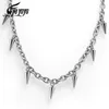 Pendant Necklaces Stainless Steel Punk Rivet Chain Chokers For Men Goth Choker Spike Necklace Rock Chocker Statement Jewelry Gifts