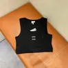 Camisola Original estándar con bordado clásico para mujer, tirantes de algodón puro tejidos de gama alta, camiseta corta Sexy